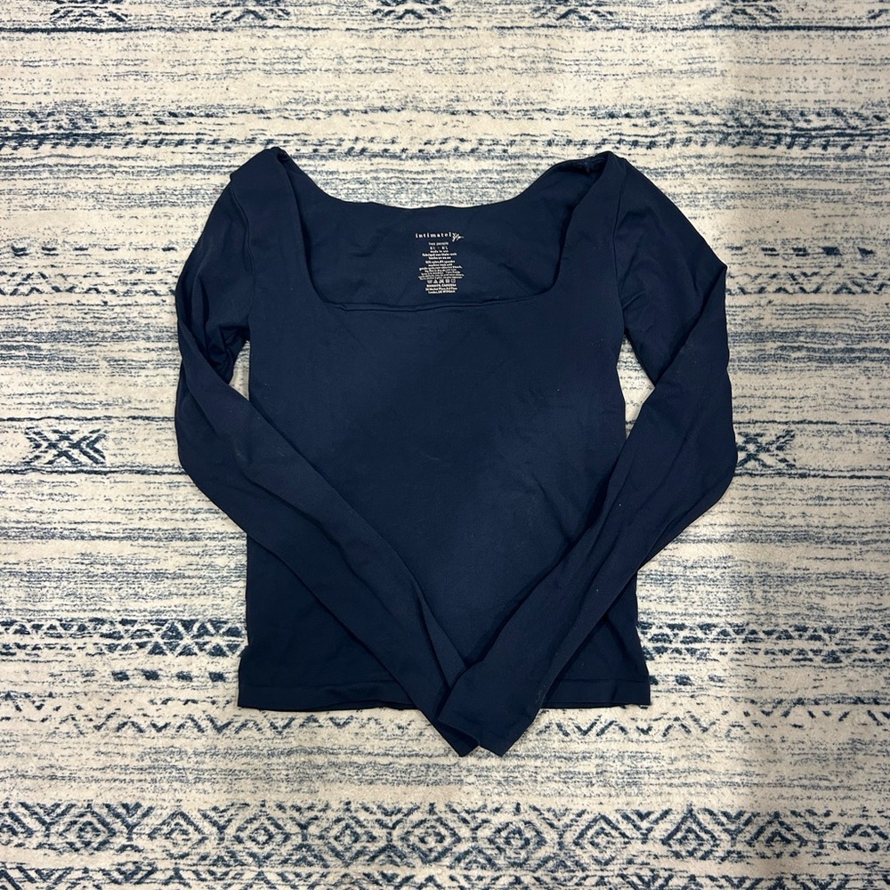 Navy Long Sleeve Top